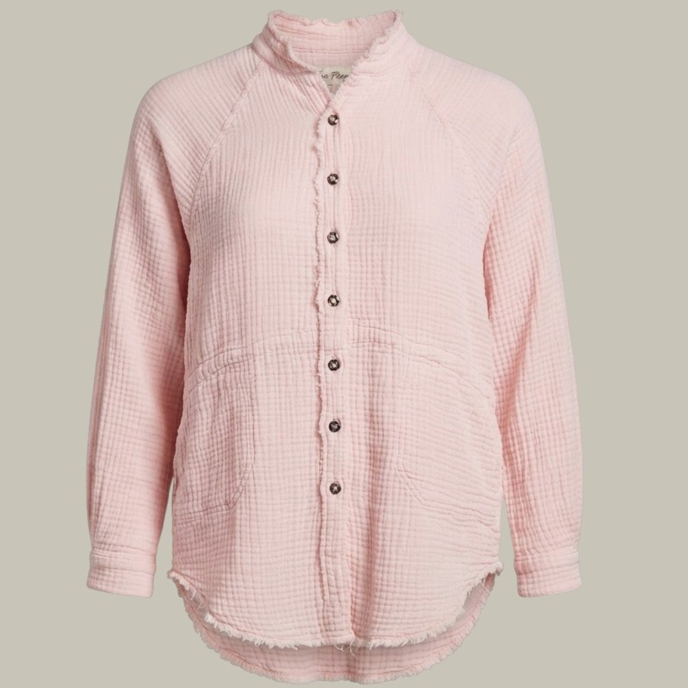 Free People We The Free Summer Daydream Cotton Gauze Top Pink Small OB1443094